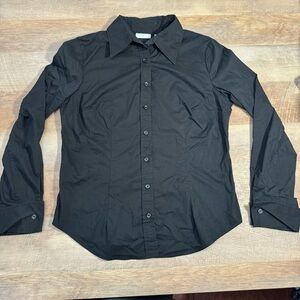 EUC NY&CO Women’s Black Long Sleeve Button Down Size Large
